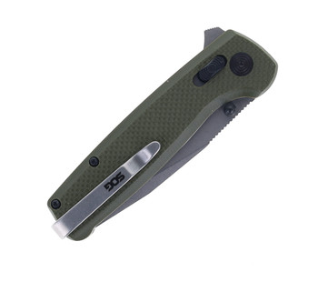 SOG Terminus XR Flipper Knife Green G10 Handle Plain Stonewash D2 Blade TM1022