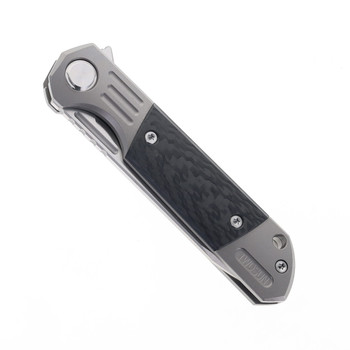 TwoSun TS49 Frame Lock Folding Knife Titanium + Carbon Fiber Handle Plain D2 Blade