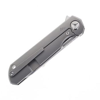 TwoSun TS49 Frame Lock Folding Knife Titanium + Carbon Fiber Handle Plain D2 Blade