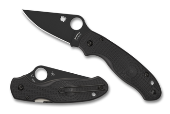 Spyderco Para 3 Lightweight Folding Knife Black FRN Handle Plain Black Blade C223PBBK