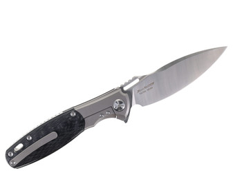 TwoSun TS162 Frame Lock Knife Carbon Fiber Titanium Handle Plain Stonewashed M390 Blade