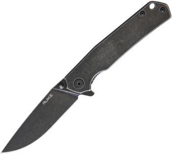 Ruike P801 Frame Lock Knife Black Stainless Steel Handle Plain Black SW Blade P801-SB Ruike P801 Frame Lock Knife Black Stainless Steel Handle Plain Black SW Blade P801-SB