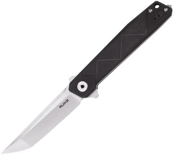 Ruike P127 Liner Lock Flipper Knife Black G10 Handle Plain Brushed Blade P127-B Ruike P127 Liner Lock Flipper Knife Black G10 Handle Plain Brushed Blade P127-B
