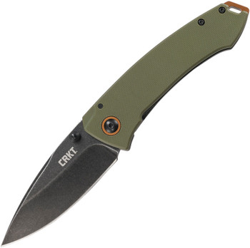 CRKT Tuna Frame Lock Knife Green G10 Handle Plain Spear Point Blade 2520