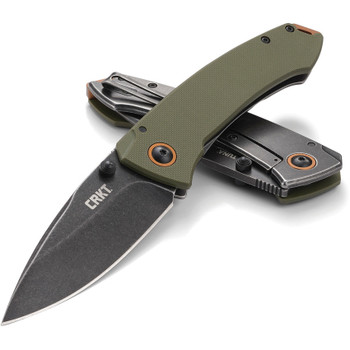 CRKT Tuna Frame Lock Knife Green G10 Handle Plain Spear Point Blade 2520