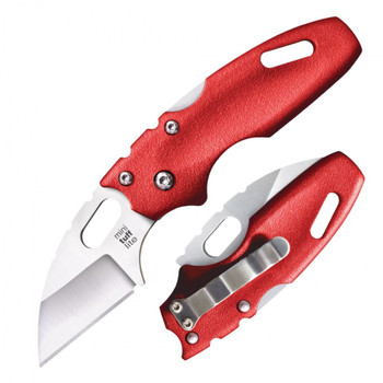 Cold Steel Mini Tuff Lite Tri-Ad Lock Knife Red Griv-Ex Handle Plain Edge 20MTR