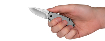 Kershaw Valve Assisted Frame Lock Knife Stainless Handle Stonewash Plain Edge 1375 Kershaw Valve Assisted Frame Lock Knife Stainless Handle Stonewash Plain Edge 1375