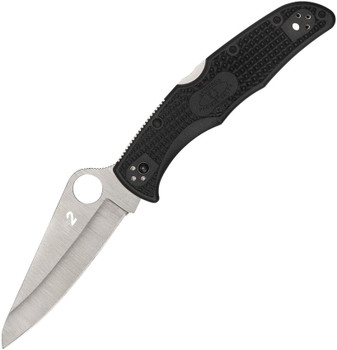 Spyderco Pacific Salt 2 Back Lock Knife Black FRN Handle H2 Plain