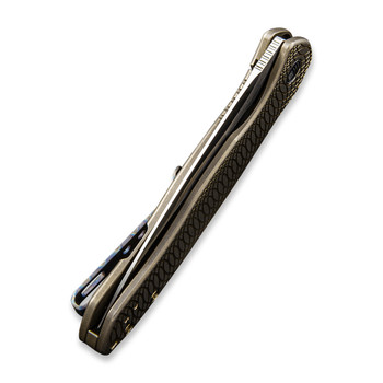WE Knife Kitefin Frame Lock Knife Bronze Titanium Handle Plain S35VN Blade 2001C WE Knife Kitefin Frame Lock Knife Bronze Titanium Handle Plain S35VN Blade 2001C