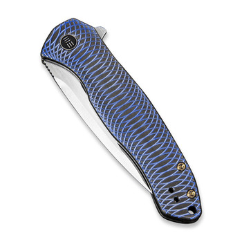 WE Knife Kitefin Frame Lock Knife Blue + Black Titanium Handle Plain S35VN Blade 2001D