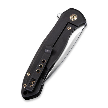 WE Knife Kitefin Frame Lock Knife Black Titanium Handle Plain Satin S35VN Blade 2001G WE Knife Kitefin Frame Lock Knife Black Titanium Handle Plain Satin S35VN Blade 2001G