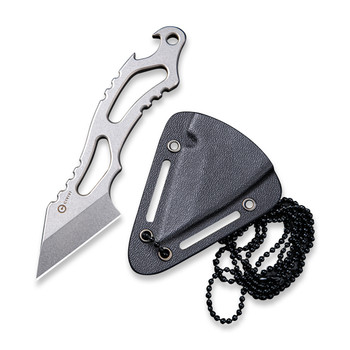 Discontinued CIVIVI KIRI EDC One Piece Fixed Blade Neck Knife Flat Gray Stainless Steel C2001A