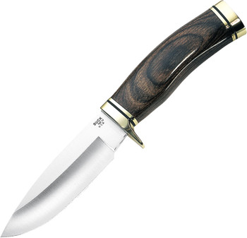 Buck Vanguard Fixed Blade Knife Walnut Wood Handle w/ Brass Guard Plain Edge 192