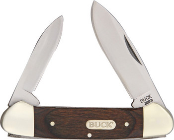 Buck 300 Series Canoe Folder Knife Wood Handle Spear + Pen Blades