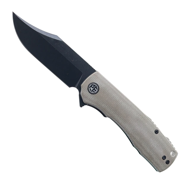 ポメ様✾14kgf Petrified Fish Victor Folding Knife Khaki Micarta Handle K110