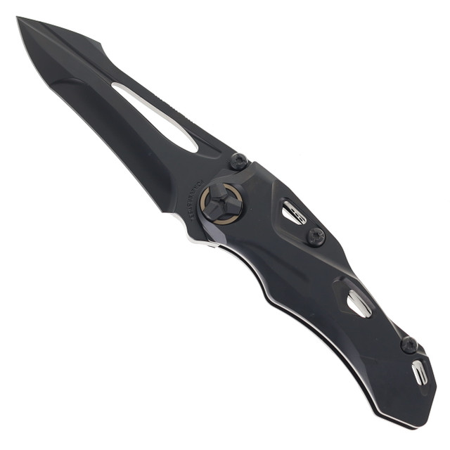 Ykuma Poikilo Task Folding Knife Brown/Black Titanium Handle M398 Plain