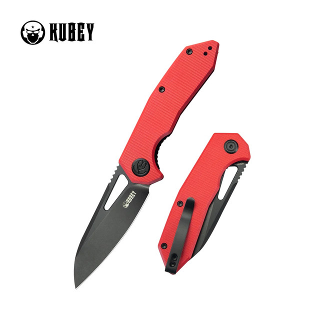 Kubey Royal Flipper Folding Knife Black G10 Handle D2 Clip Point