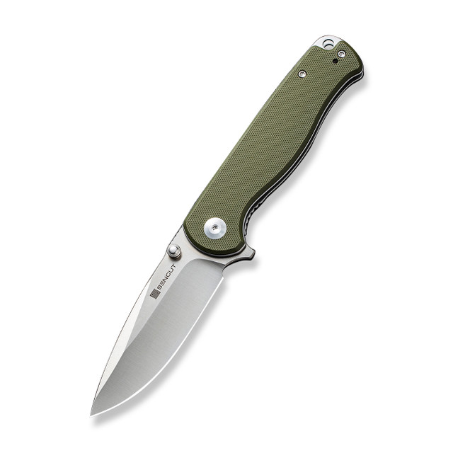 Sencut Cybrix Folding Knife Gray Aluminum Handle 9Cr18MoV Plain