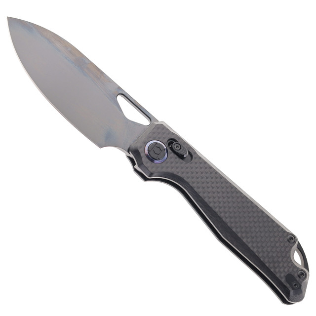Kunwu Reverse Tux Compact Chad Folding Knife Grey Titanium Handle