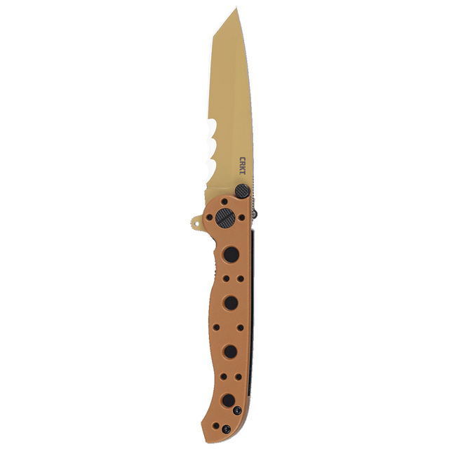 CRKT Folding Knife Desert Tan GRN Handle D2 Spear Point Plain
