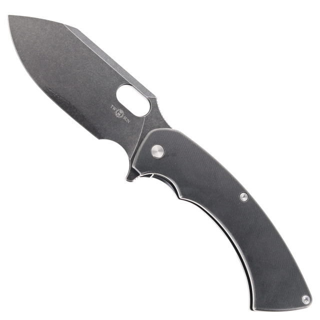 Two Sun Folding Knife Color Titanium Handle 14C28N Plain