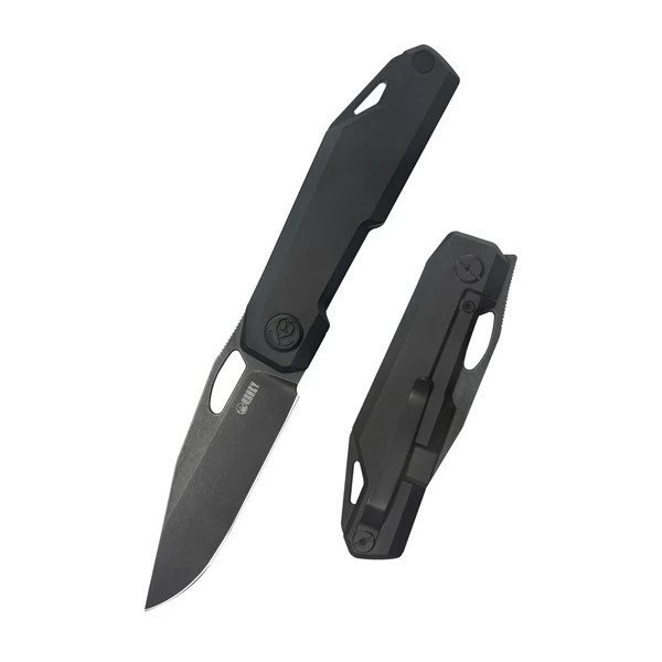 Kubey Verijero Folding Knife Darkblast Titanium Handle 14C28N