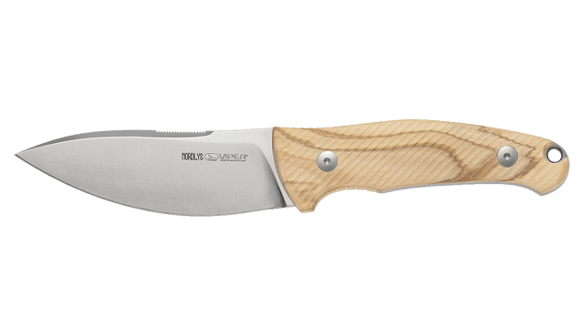 Viper Trail BC Fixed Blade Knife Natural Olive Wood Handle N690