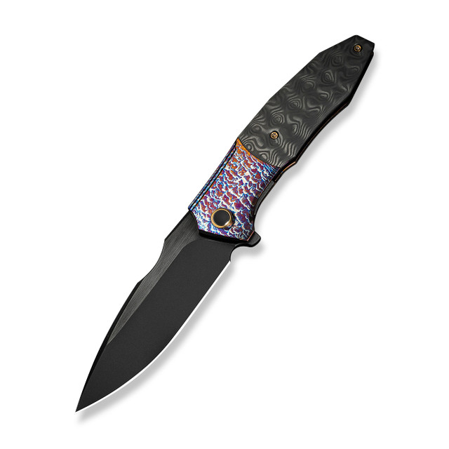 最も  Kizer Feweed Handle Titanium Gold Carbon Camo Knife Folding 少年漫画