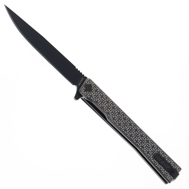Ocaso Solstice Folding Knife Black Carbon Fiber Handle Straight
