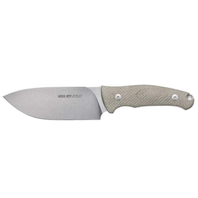 Viper Ranger Fixed Blade N690 Stonewashed Blade Green Micarta