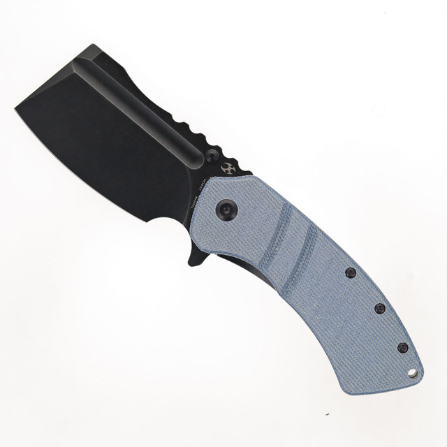 Kansept XL Korvid Folding Knife Blue Micarta Handle 154CM Plain
