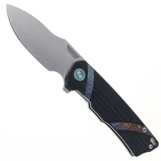 TwoSun TS49 Frame Lock Pocket Knife Titanium + Carbon Fiber Handle