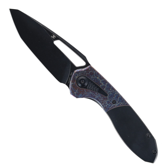 Kansept Fenrir Flipper Folding Knife Blackwash Titanium/Purple
