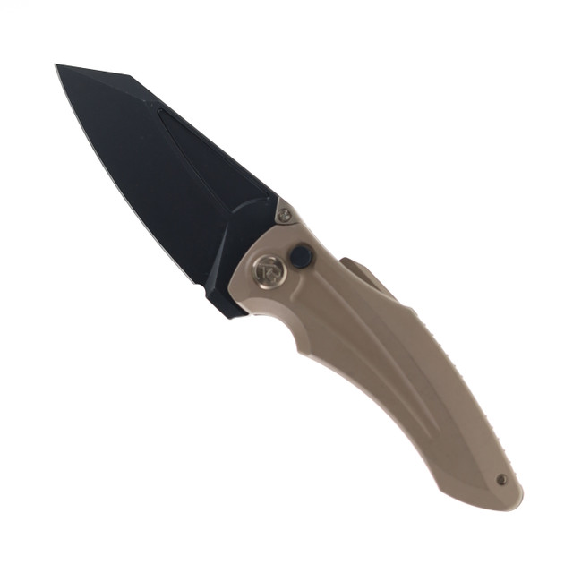 Kubey Sumo Folding Knife Black Titanium Handle 20CV Plain Edge KB400B