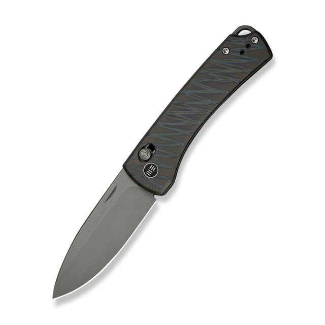 WE Orc Boss Folding Knife Black Titanium/Shredded Carbon Fiber