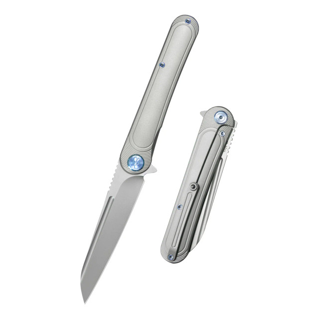 Kubey Dandy Folding Knife Purple Titanium Handle S90V Plain Edge