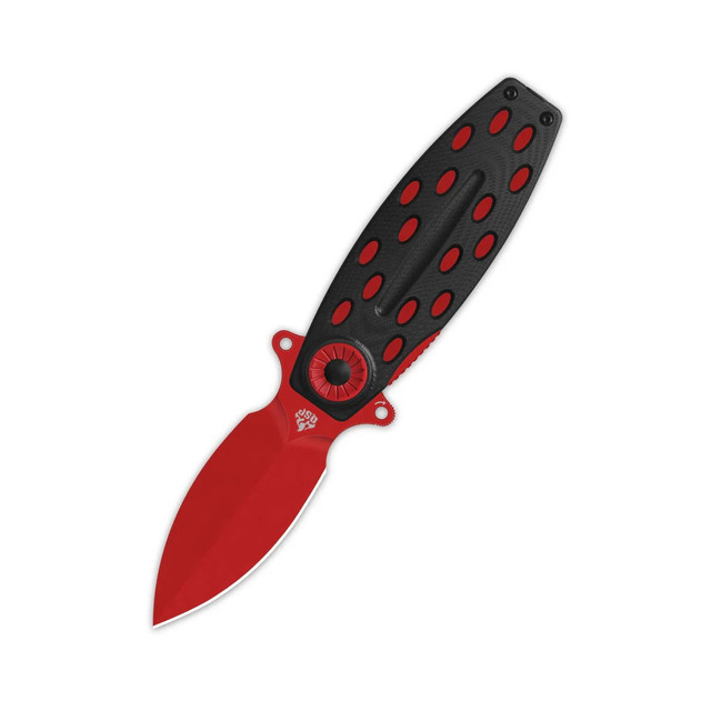 ビー QSP Beetle Folding Knife Black G10 Handle 14C28N Plain Edge