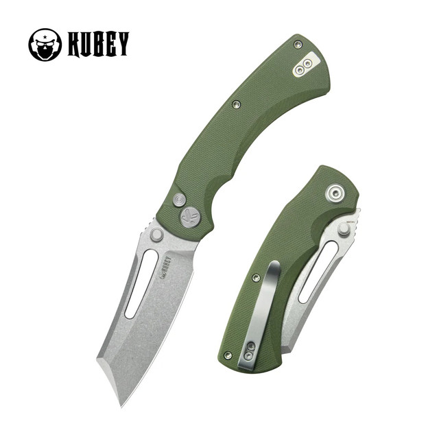 Kubey Karaji Liner Lock Folding Knife Ultem Handle 14C28N Spear