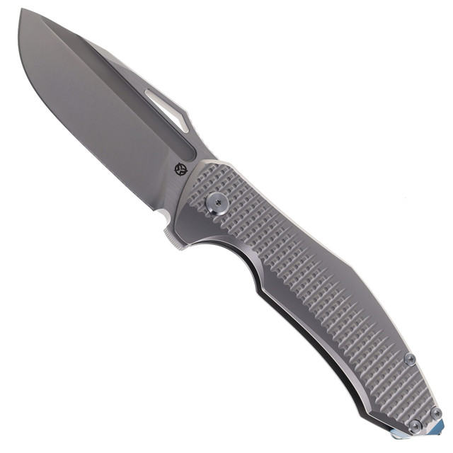 Miguron Small Geddon Folding Knife Dark Grey Titanium Handle Plain