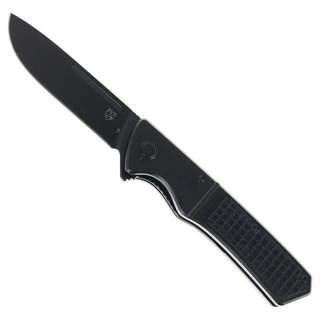 Se7en Plus Soldier Folding Knife Black G10 Handle D2 Tanto Plain