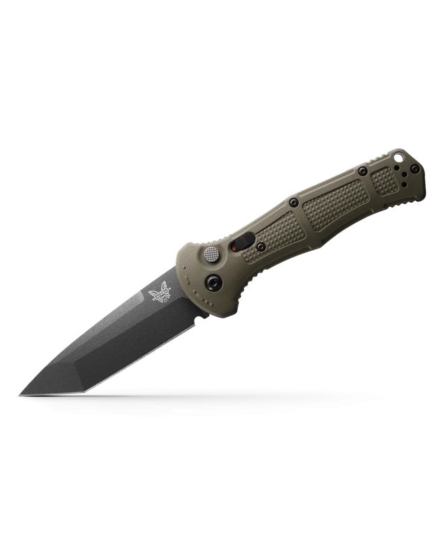 Benchmade Claymore Auto Knife Black Grivory Handle D2 Tanto Plain