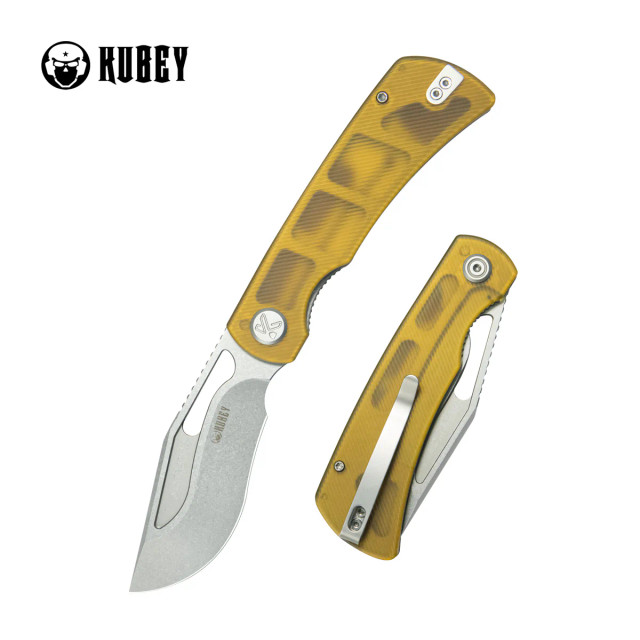 Kubey Gurkha EDC Folding Knife Tiffany Blue G-10 Handle Beadblast