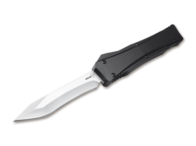 Boker Mini Kalashnikov OTF Auto Knife Black Aluminum Handle D2