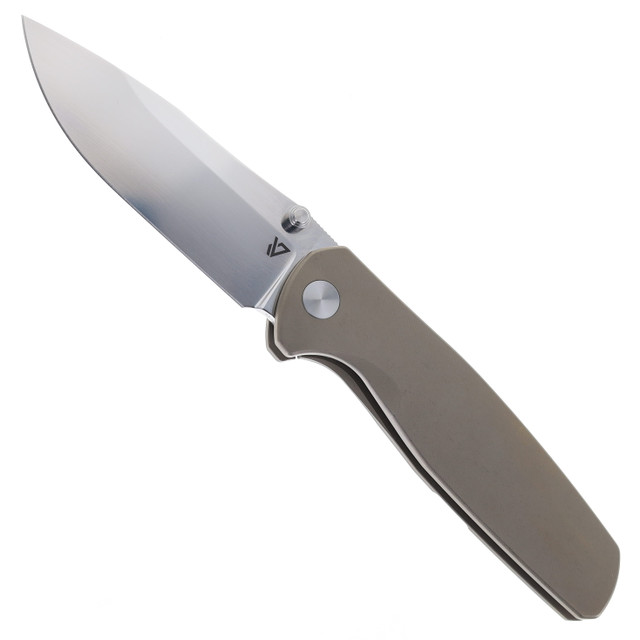 Vanguard Knives Esox V2 Folding Knife Gray Titanium Handle Semi