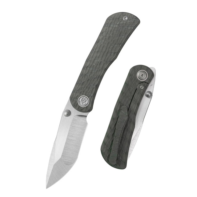 KB Folklore Folding Knife Sandblast Titanium Handle M390 Tanto