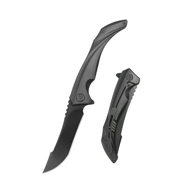 KB Zazoo Folding Knife DLC Titanium Handle M390 Plain Edge DLC