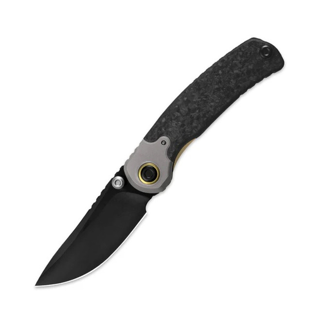KA フィン Kizer Pioneer Folding Knife Black Titanium/Marble Carbon Fiber