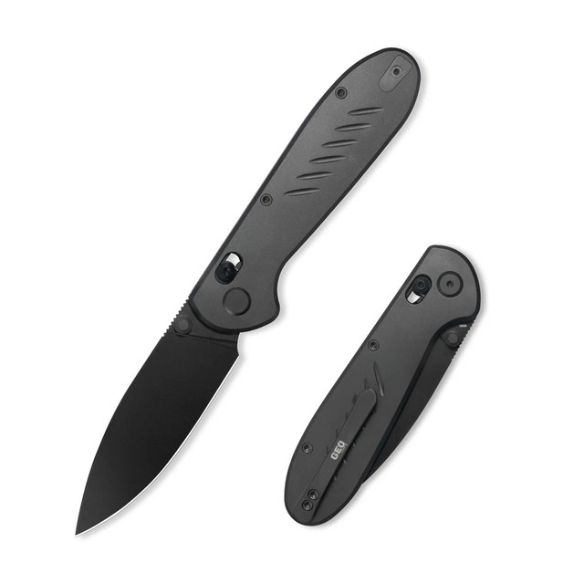 Geo Noxiz Folding Knife Black Titanium Handle M390 Sheepsfoot