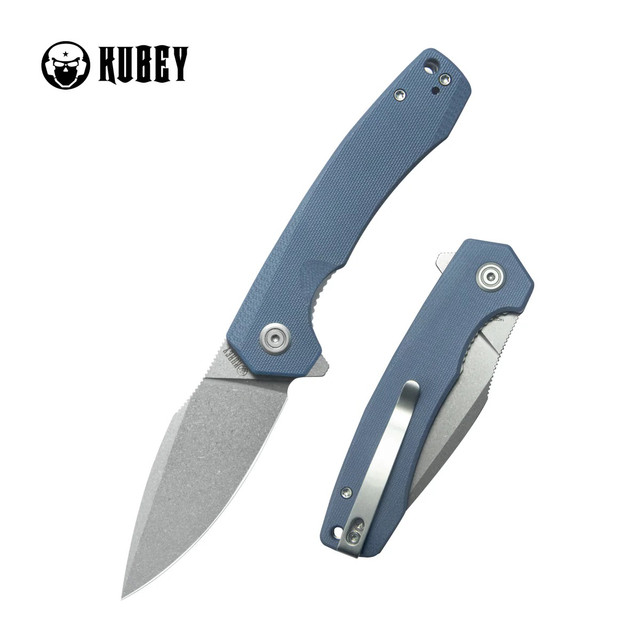 Kubey Calyce Folding Knife Black G10 Handle 14C28N Drop Point