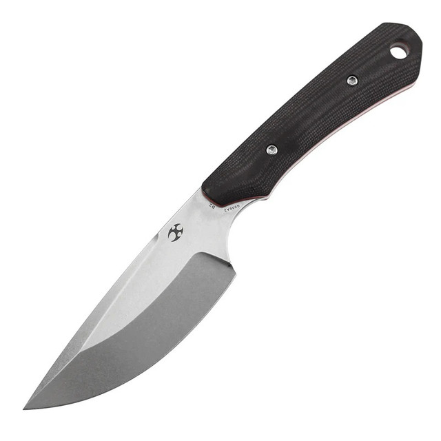 Kansept Flank Fixed Blade Knife Shred Carbon Fiber Handle D2 Drop